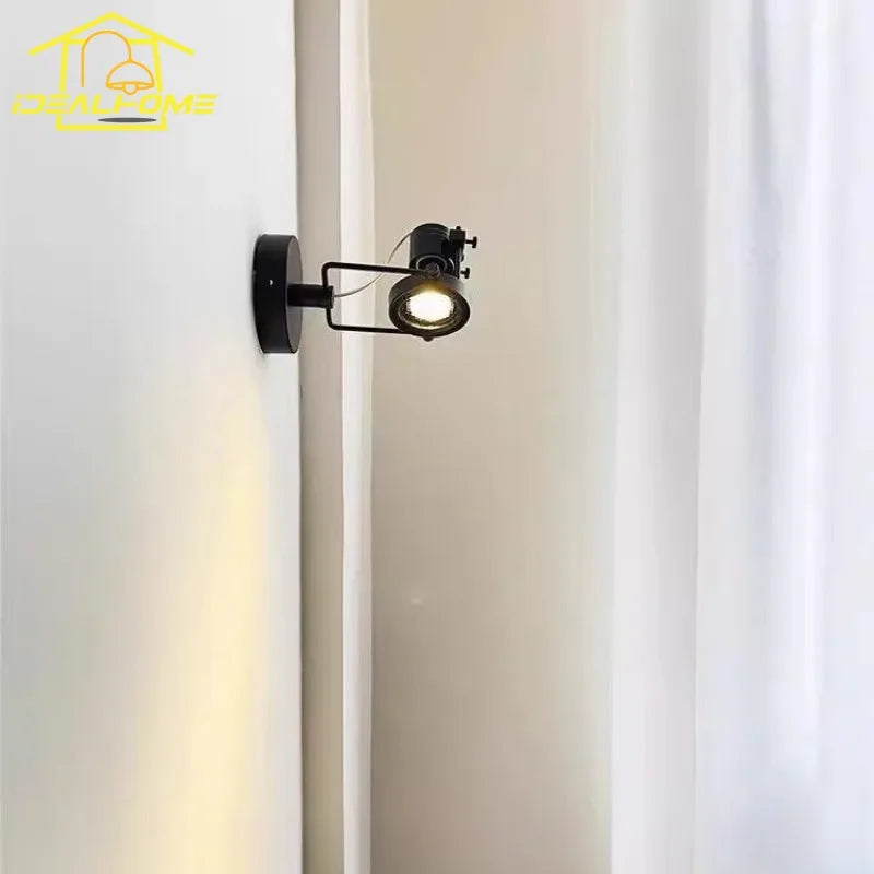 DecorBites™ LED Industrial Bedroom Wall Lamp Black/Nickel Mounted Studio Cafe Background