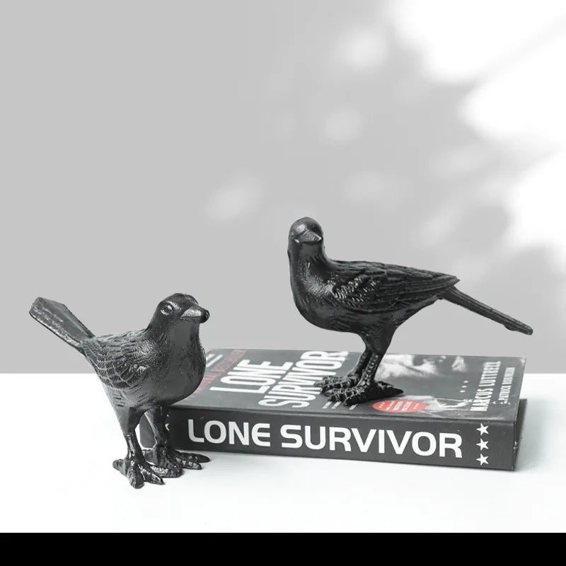 DecorBites™ Cast Iron Bird Decoration: Elegant Home & Living Room Décor