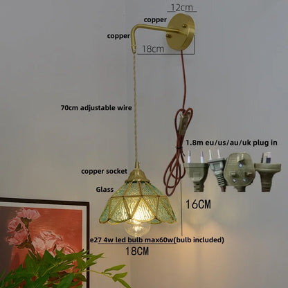 Decorbites™ Glas Messing LED Wandleuchte Vintage Waschleuchte Wandlampe