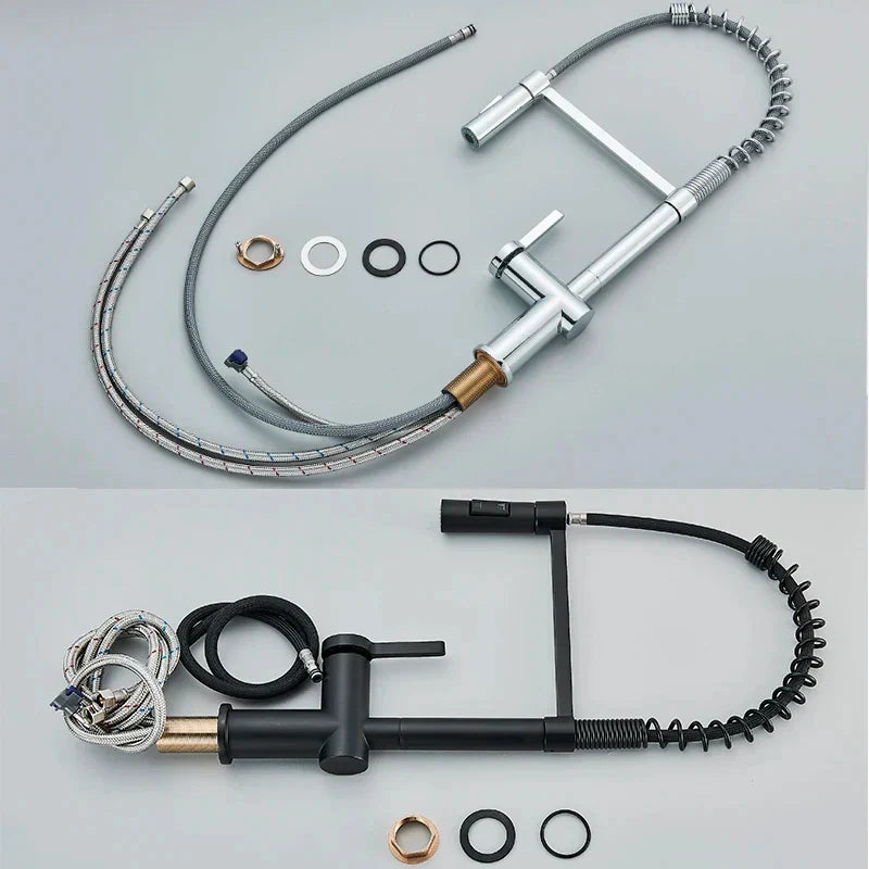 DecorBites™ Black Kitchen Faucet with Dual Mode Sprayer, 360 Rotation, Hot & Cold Mixer