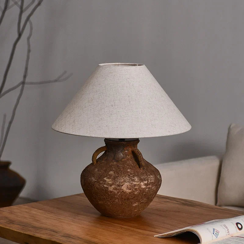 Decorbites™ Landetischleuchte mit Stofflampenschirm für Vintage-Schlafzimmer-Dekor