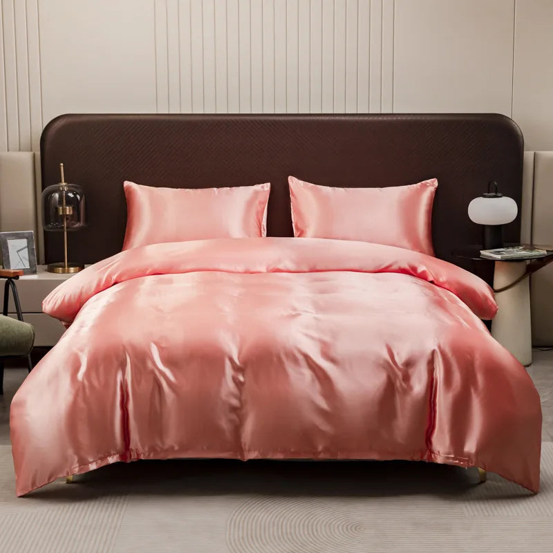 DecorBites™ Ice Rayon Duvet Cover and Pillowcase Set: Smooth Comfort in Single & Double Sizes