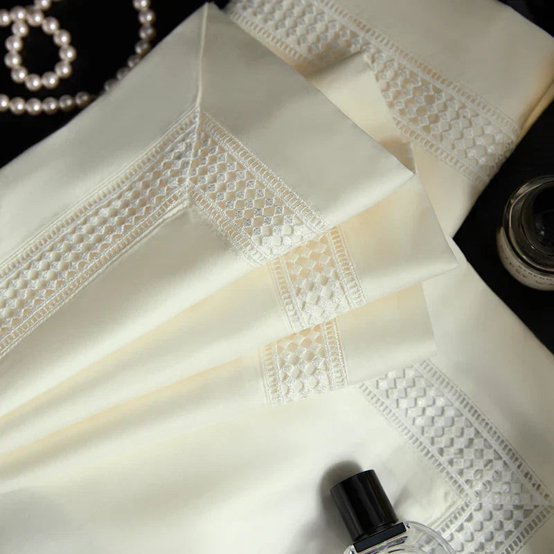 DecorBites™ Egyptian Cotton Duvet Cover Set, 1000TC Bedding: Quilt Cover, Sheet, Pillowcases