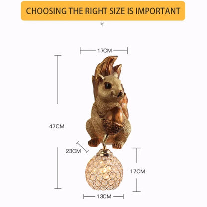 DecorBites™ Cute Squirrel Resin LED Wall Lamps for Home Decor and Lighting
