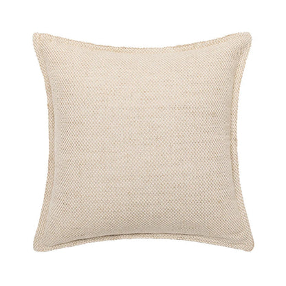 DecorBites™ Linen Embroidery Leaves Cushion Cover 45x45cm Beige Green Aesthetic Throw Pillow