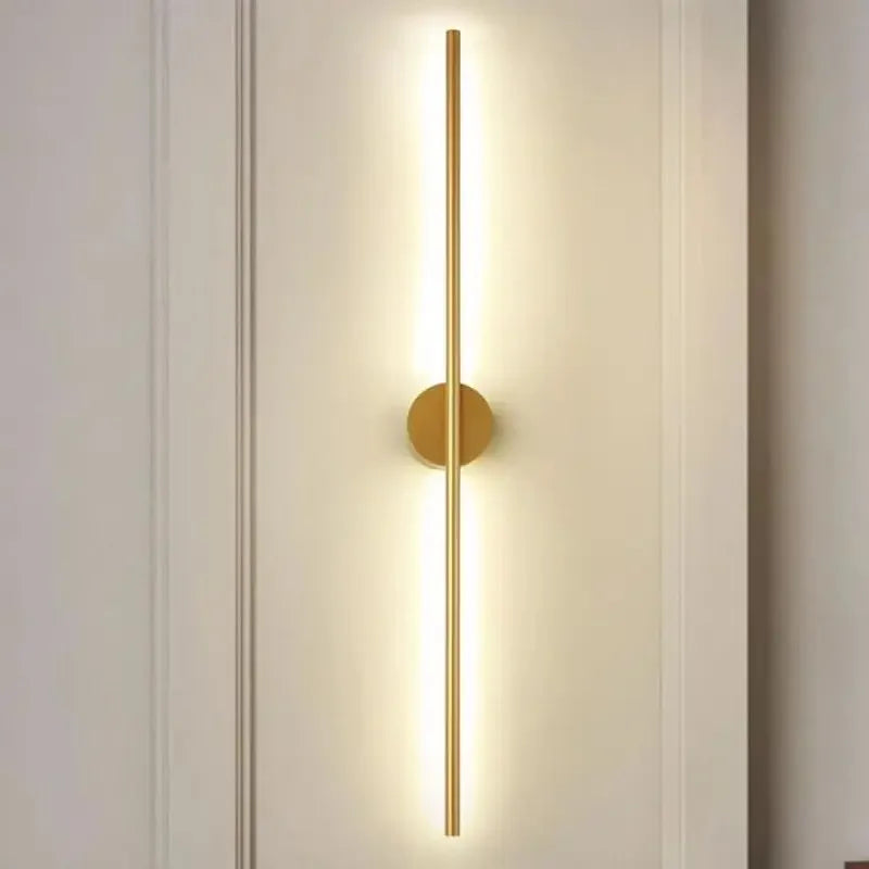 Gold Tube Wall Sconce 100cm Corridor Design