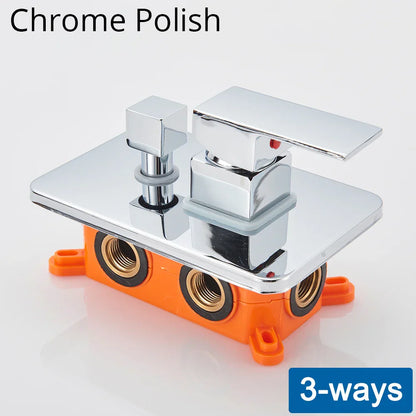 DecorBites™ Black Golden Brass Shower Mixing Valve Concealed Wall Mount Box Control