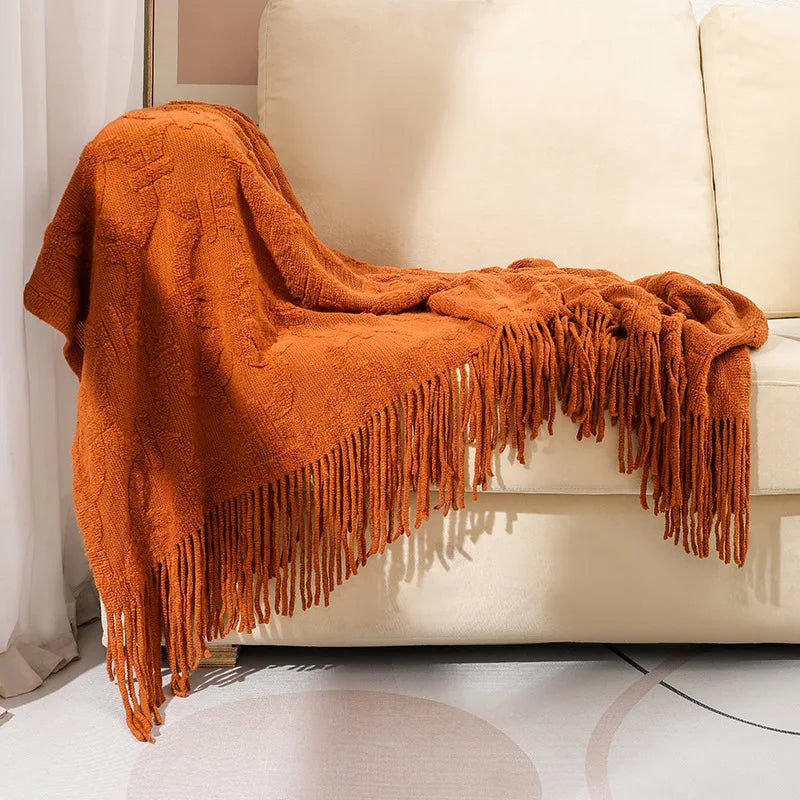 Decorbites™ Strickdecke Sofabezug – Gemütliche einfarbiges Plaid für Zuhause, Büro und Reisen