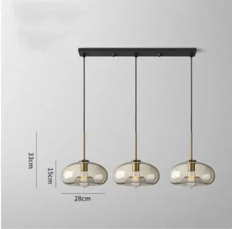 DecorBites™ Industrial Retro LED Glass Pendant Light Chandelier for Kitchen Restaurant