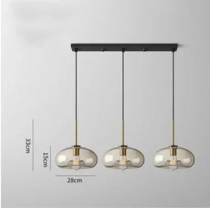 DecorBites™ Industrial Retro LED Glass Pendant Light Chandelier for Kitchen Restaurant