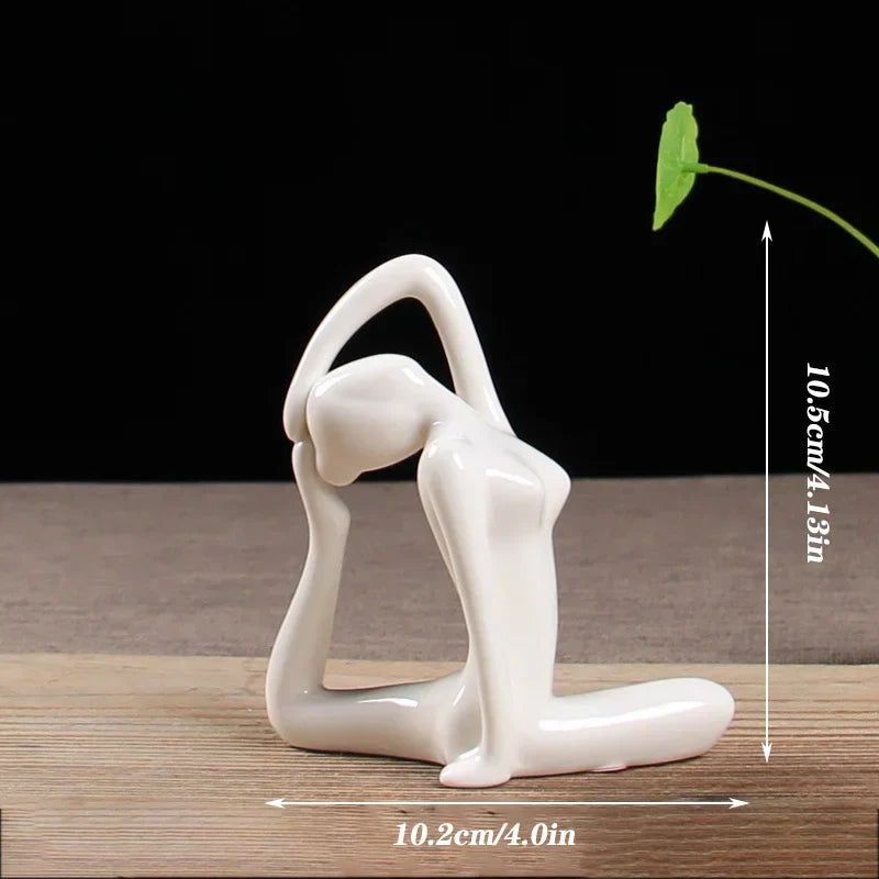 DecorBites™ Abstract Yoga Figure Porcelain Statue Home Decor Sculpture