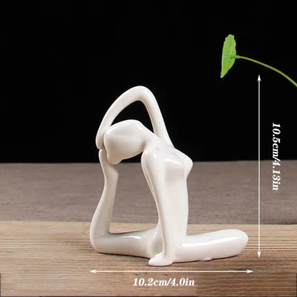DecorBites™ Abstract Yoga Figure Porcelain Statue Home Decor Sculpture