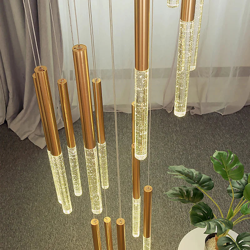DecorBites™ Crystal Loft Chandelier: Modern Nordic Art Deco Gold LED Lighting for Living Room