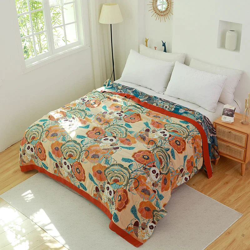 بطانية أريكة وسرير من القطن بتصميم بوهو مانتا من DecorBites™