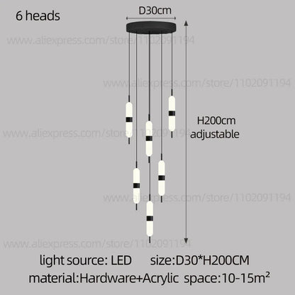 DecorBites™ LED Staircase Chandelier Ceiling Living Room Lighting Decoration