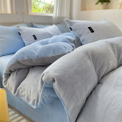 غطاء لحاف فردي مخملي بلون مرجاني من DecorBites™ لفصل الشتاء