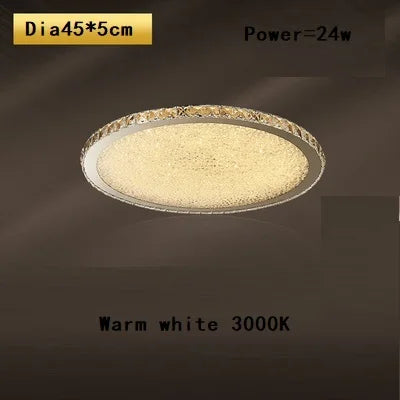 DecorBites™ Crystal Round Ceiling Lamp Elegant LED Lighting for Bedroom & Living Room