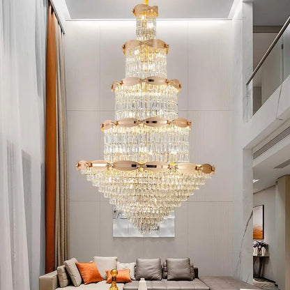 Lámpara de araña de cristal DecorBites™ para el Gran Salón, escalera de caracol, iluminación de lujo posmoderna