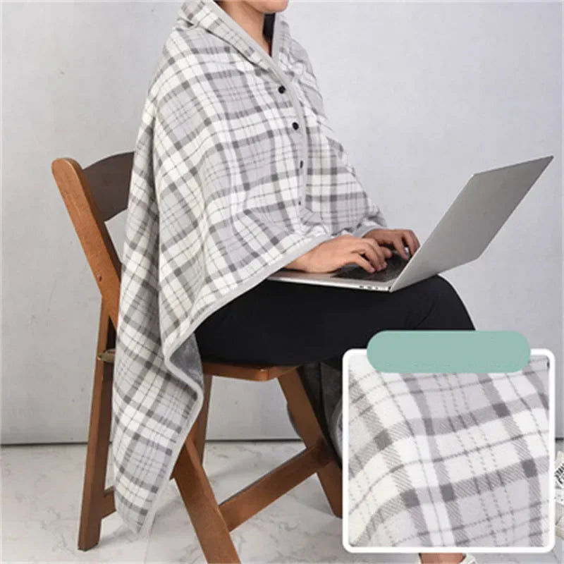 Decobites Soft Thick Double Layer Plaid Blanket | Cozy Coral Velvet Flannel Throw Blanket