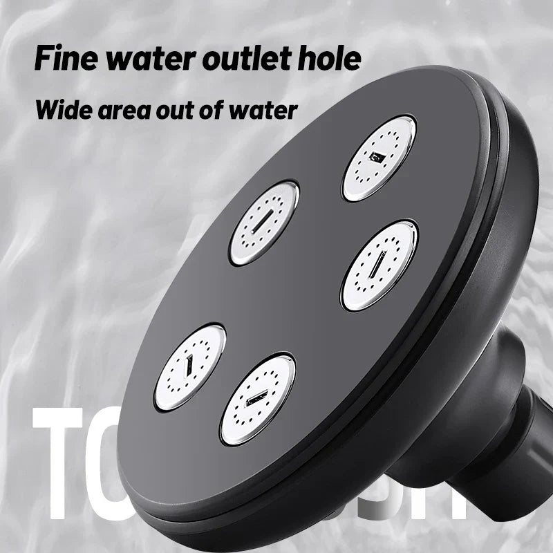 DecorBites™ Black High Pressure Mini Rainshower Shower Head for Water-saving Bath Experience