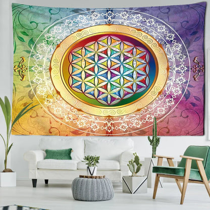 Colorful Mandala Tapestry Wall Hanging for Bohemian Home Decor by Decobites