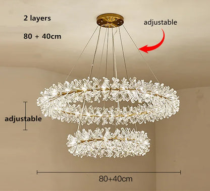 DecorBites™ Crystal Flower Chandelier: Nordic Luxury Lighting for Home Decor & Restaurant