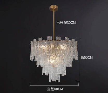 DecorBites™ Crystal Chandelier: Modern LED Pendant Light for Home Decor