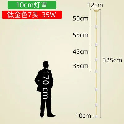 Lámpara de araña de cristal lineal DecorBites™ | Minimalista negro/dorado | Diseño creativo de 5/6/7/8 luces