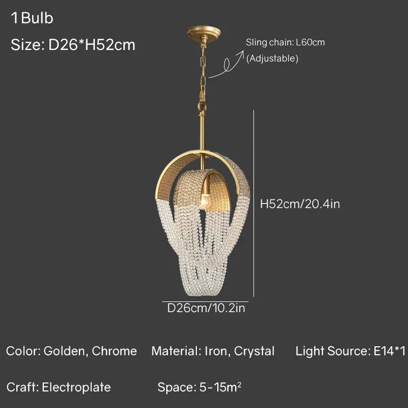 DecorBites™ Crystal Tassels LED Ceiling Chandelier for Elegant Home Decor Lighting