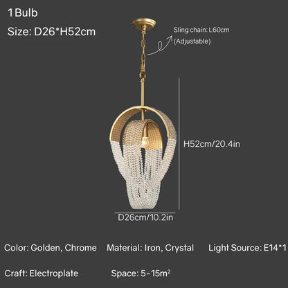 DecorBites™ Crystal Tassels LED Ceiling Chandelier for Elegant Home Decor Lighting