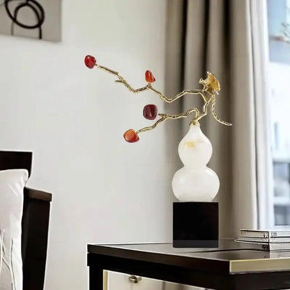 DecorBites™ Crystal Jade Gourd Wealth Ornament - Modern Light Luxury Accent Piece