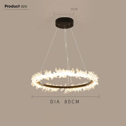 DecorBites™ Gold Crystal Ring Chandelier for Living Room and Restaurant Décor