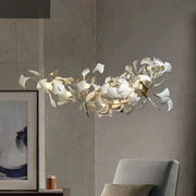 Lámpara de Araña Cerámica Rama de Hoja Decorbites™ | Lámpara de Iluminación Moderna Dorada para Sala de Estar