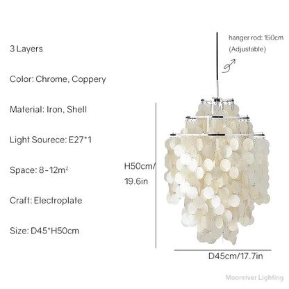 ثريا DecorBites™ Aeolian Bells Shell Chandelier لغرفة المعيشة المتوسطية والمتجر والبار والمطعم
