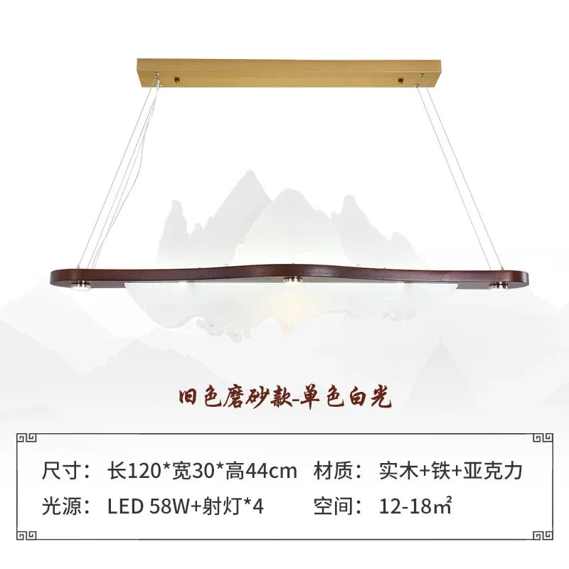 DecorBites™ Chinese Style Wood Art Chandelier for Modern Zen Atmosphere