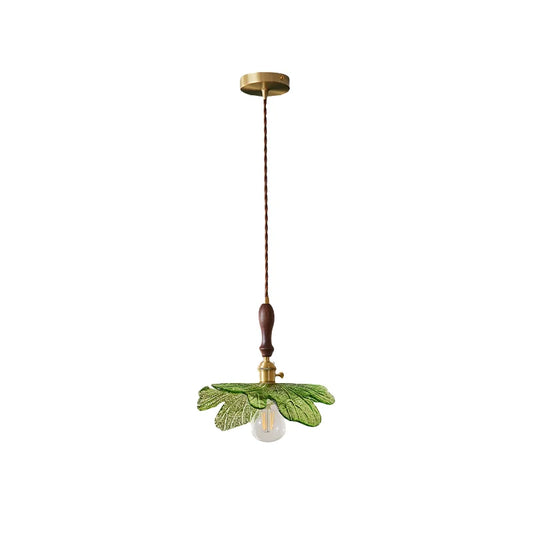 ديكوربايتس™ مصباح LED معلق من النحاس والخشب والزجاج - تصميم فرنسي بسيط لديكور المنزل