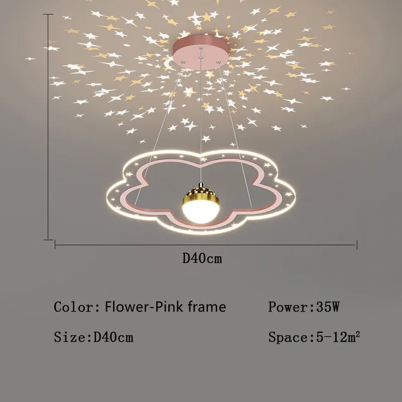 DecorBites™ LED Star Chandelier: Kids Room Lighting Fixture for Bedroom & Study Room