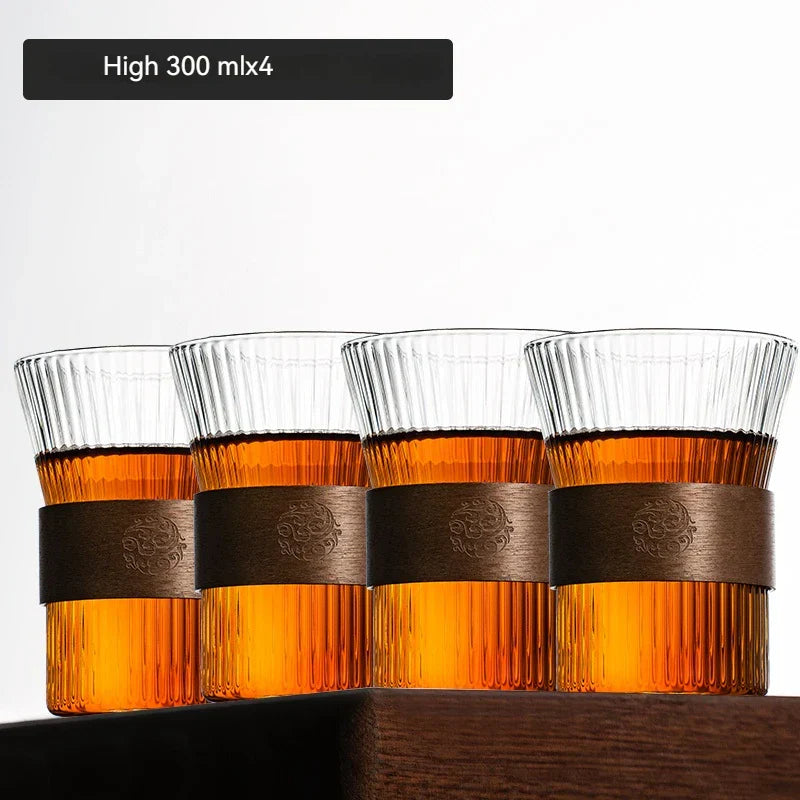 DecorBites™ Japanese Walnut Tea Cup Set - High-Grade Glass Coffee & Flower Tea Cups