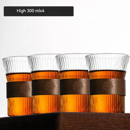 DecorBites™ Japanese Walnut Tea Cup Set - High-Grade Glass Coffee & Flower Tea Cups