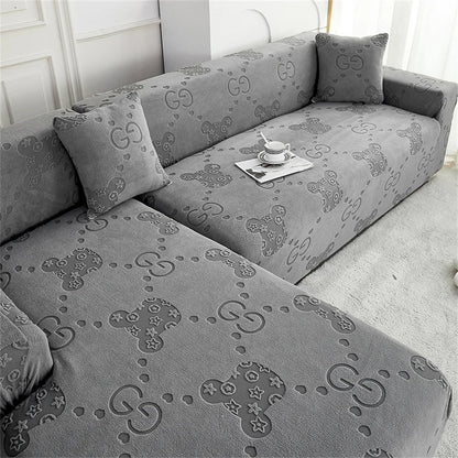 Decobites Thick Velvet Sofa Cover: 1/2/3/4 Seats Stretch Slipcover Protector