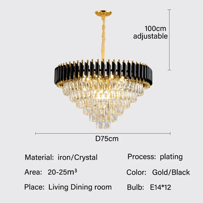 DecorBites™ Crystal Pendant Chandelier - Modern Luxury LED Lighting for Living, Dining, Bedroom