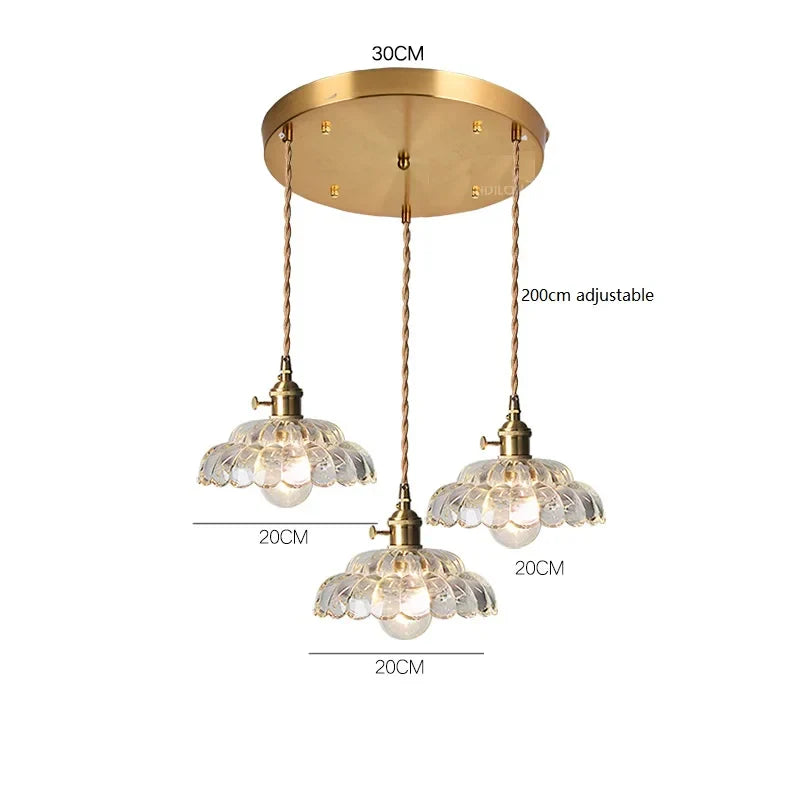 DecorBites™ Japanese Vintage Glass LED Pendant Lamp for Home Decor