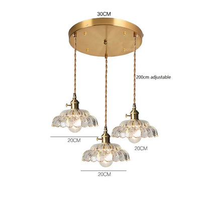 DecorBites™ Japanese Vintage Glass LED Pendant Lamp for Home Decor