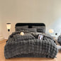 Decobites Faux Rabbit Fur Bedding Set, Velvet Plush, Soft & Luxurious 4Pcs