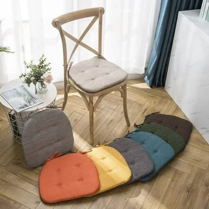 Decobites Nordic Multi Color Chair Cushion with Straps - Breathable Dining Room Seat Cushion