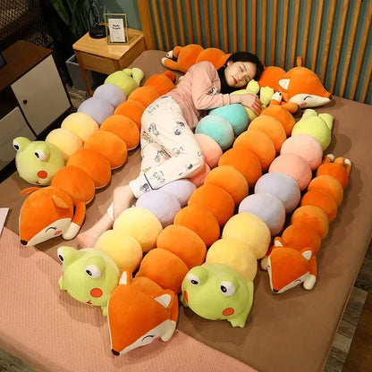 DecorBites™ Cartoon Caterpillar Long Body Pillow for Side Sleeping and Pregnancy Support