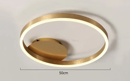 DecorBites™ Golden Coffee LED Ceiling Light with Acrylic Lampshade for Creative Living Room Fixtures