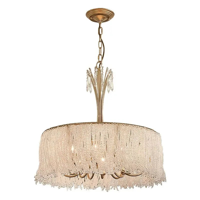 DecorBites™ Crystal Chandelier: Modern Clear Glass Pendant Lamp for Villa Hall and Bedroom