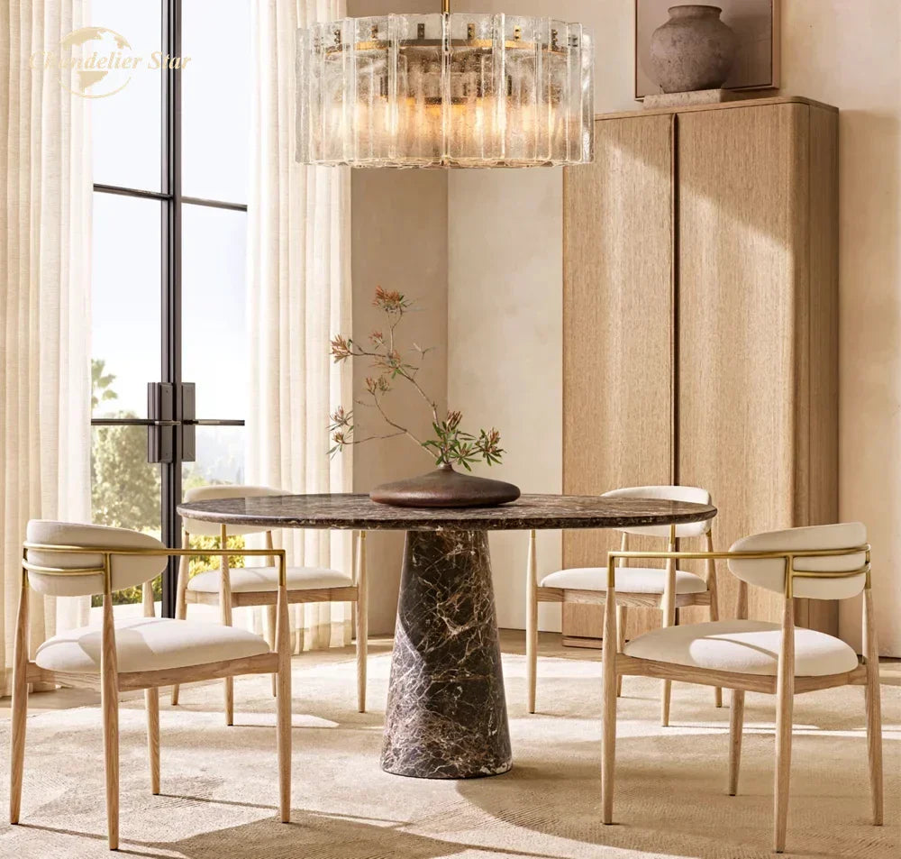 DecorBites™ Lattice Glass LED Chandelier for Bedroom, Dining Room - Modern Pendant Light Fixtures