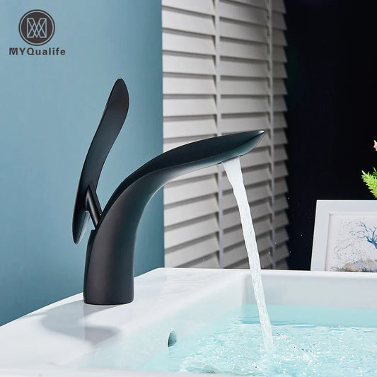 DecorBites™ Brass Washbasin Faucet: Nordic Style, Light Luxury, Simple Creative Design